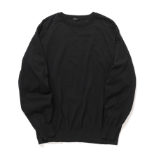 COMOLI / コモリ | コットン クルーネックニット - Black