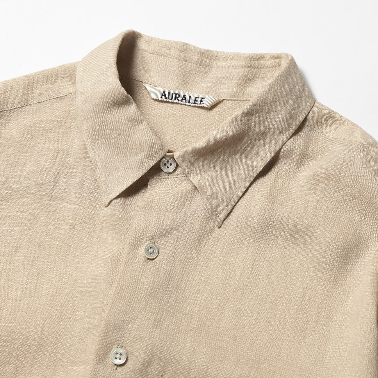 SEE-THROUGH LINEN SHIRTS (メンズ) - Light Beige