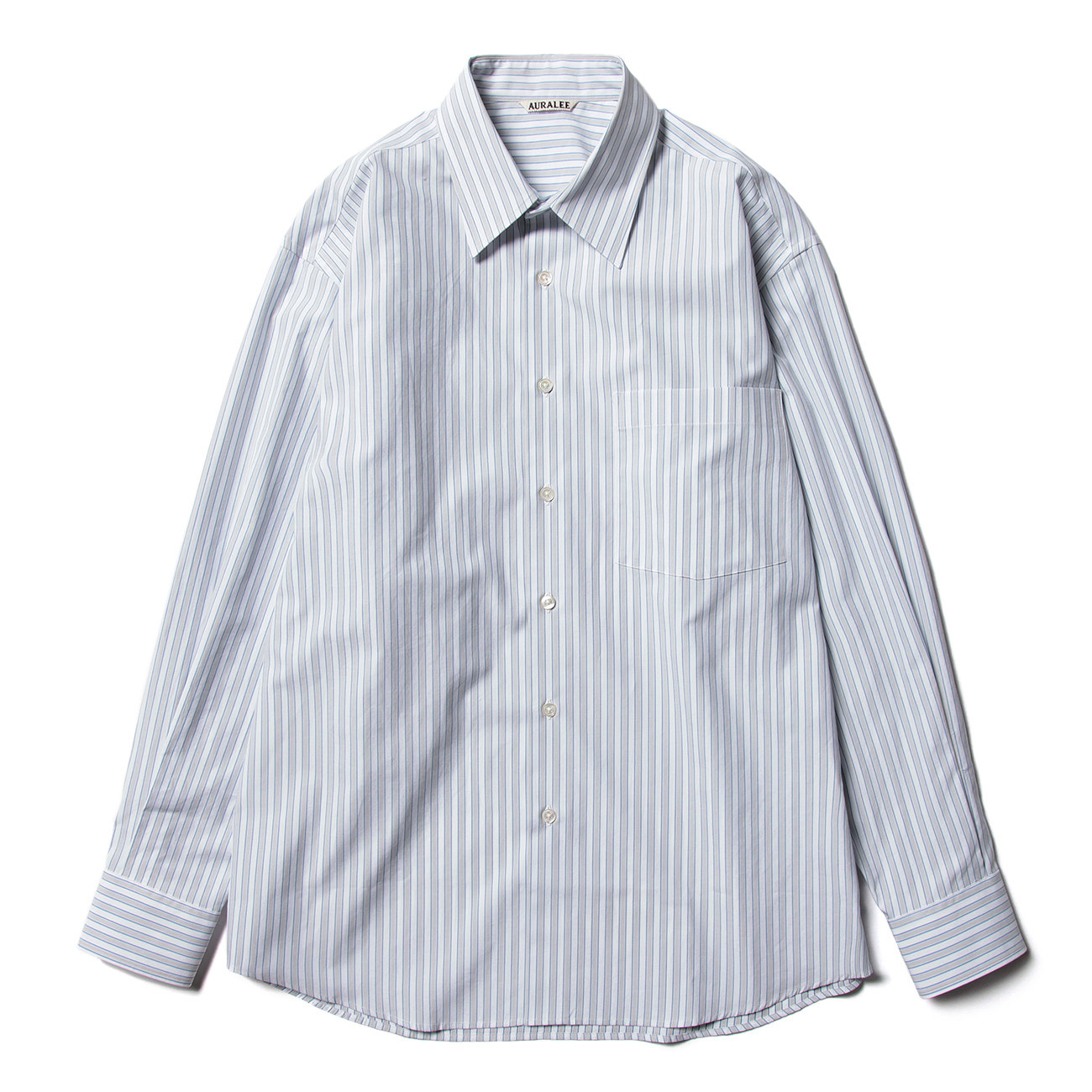 WASHED FINX TWILL STRIPE SHIRTS (メンズ) - Wide Stripe