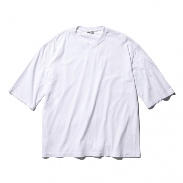 AURALEE カシミヤ半袖Tシャツ AURALEE オーラリー 日本製 STAND UP HENLEY NECK TEE スタンド
