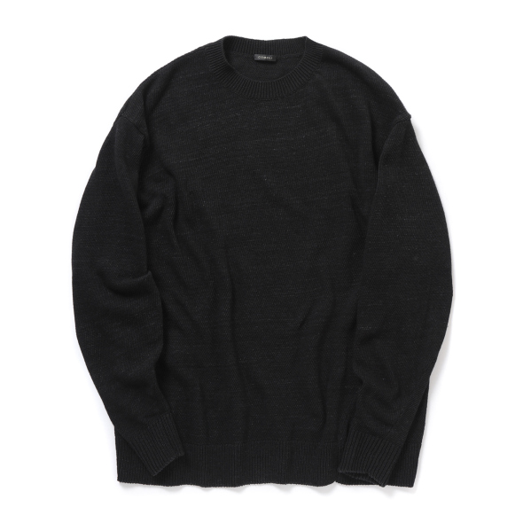 COMOLI / コモリ | 7G クルーネックニット - Black | 通販