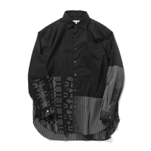 ENGINEERED GARMENTS / エンジニアドガーメンツ | Combo Spread Collar Shirt - 100's 2Ply Broadcloth - Black