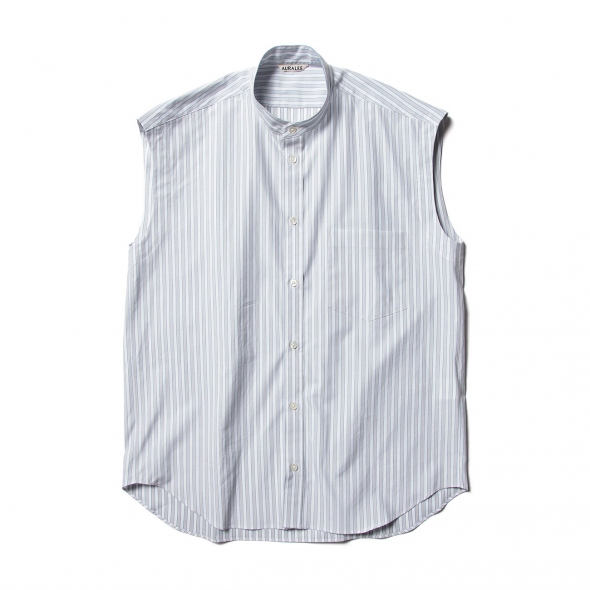 AURALEE / オーラリー | WASHED FINX TWILL STRIPE SLEEVELESS SHIRTS