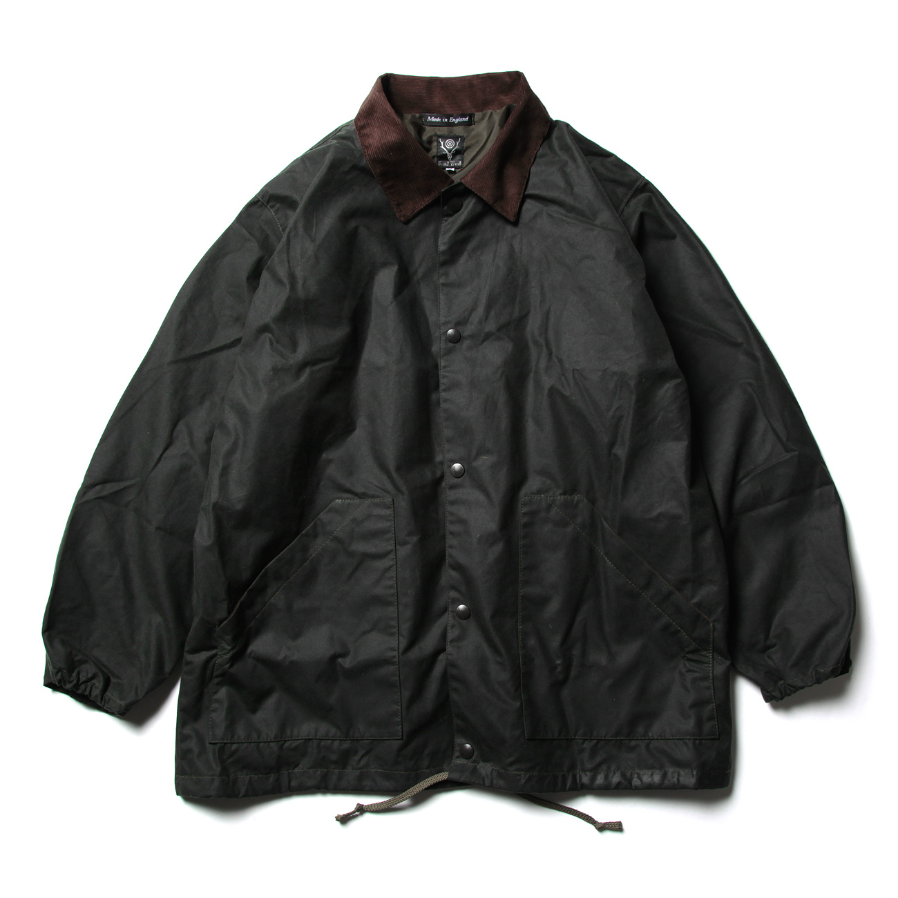 Waxed Cotton Coach Jacket - Solid - Olive