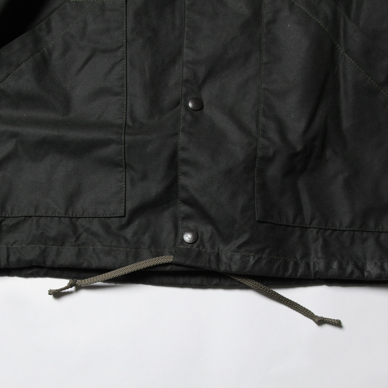 Waxed Cotton Coach Jacket - Solid - Olive