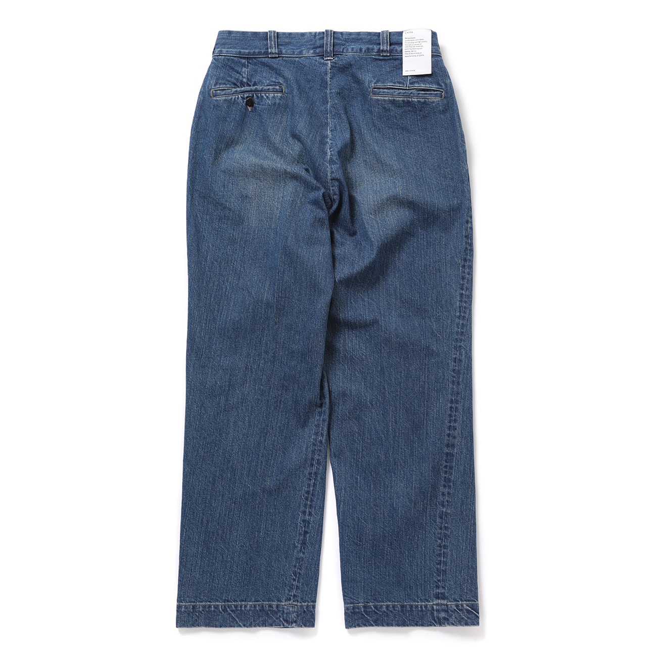 CIOTA / シオタ | Denim Slacks - Medium Dark Blue Damage
