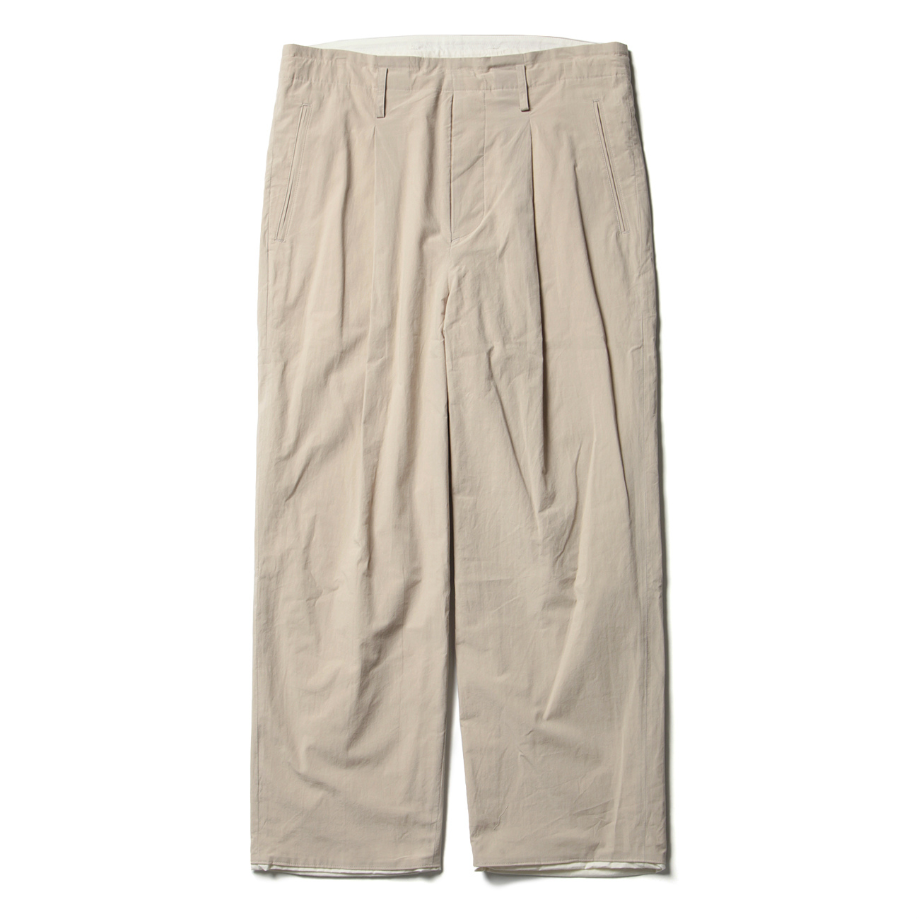 1 TUCK PANTS / COTTON PIN WEATHER - Brown