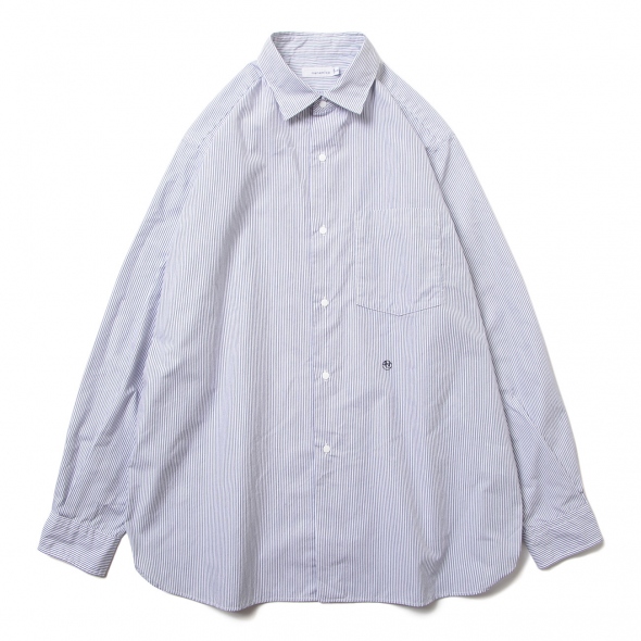 nanamica / ナナミカ | Regular Collar Stripe Wind Shirt - Navy | 通販