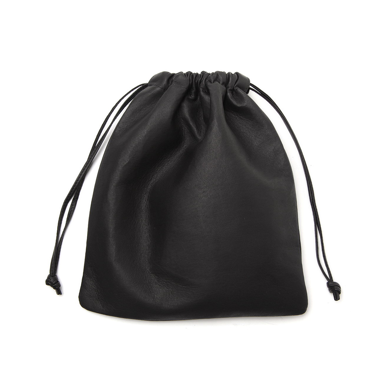 Double Faced DRAWSTRING POUCH : L - Black