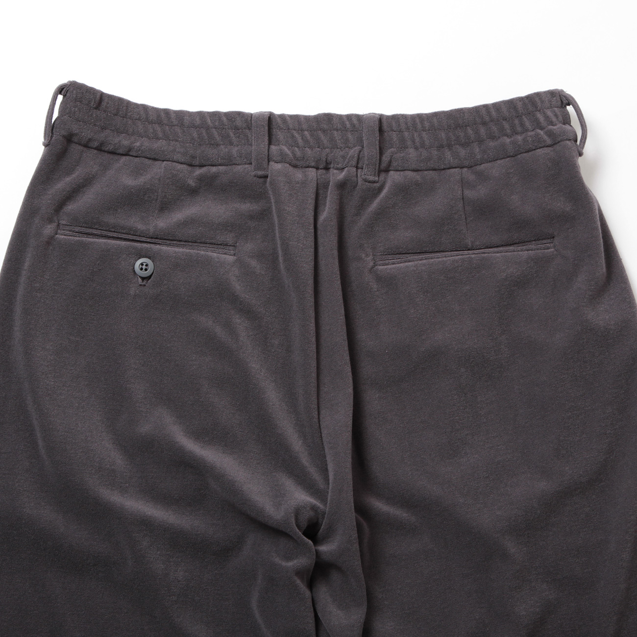 CURLY / カーリー | HIGH GAUGE PILE TAPERED TROUSERS - Charcoal
