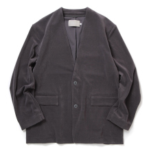 CURLY / カーリー | HIGH GAUGE PILE NO COLLAR JACKET - Charcoal