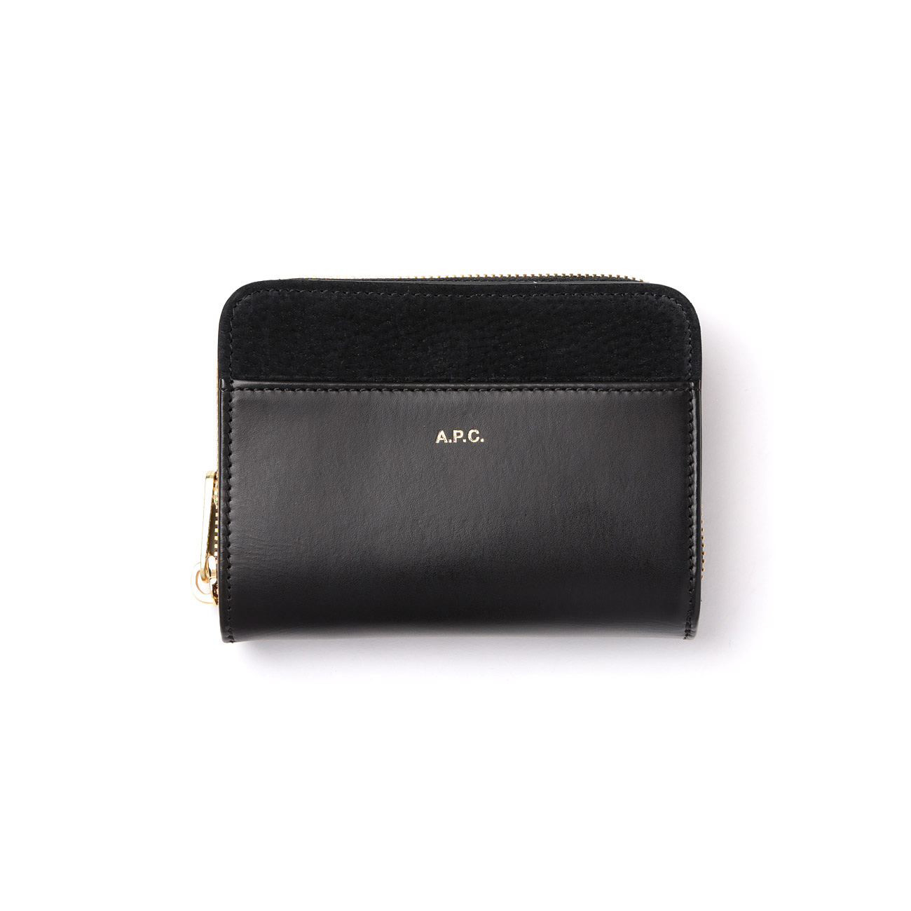 A.P.C. ブラックレザー コンパクトウォレット A.P.C.｜レザー コンパクト ウォレット 財布 “EMMANUELLE