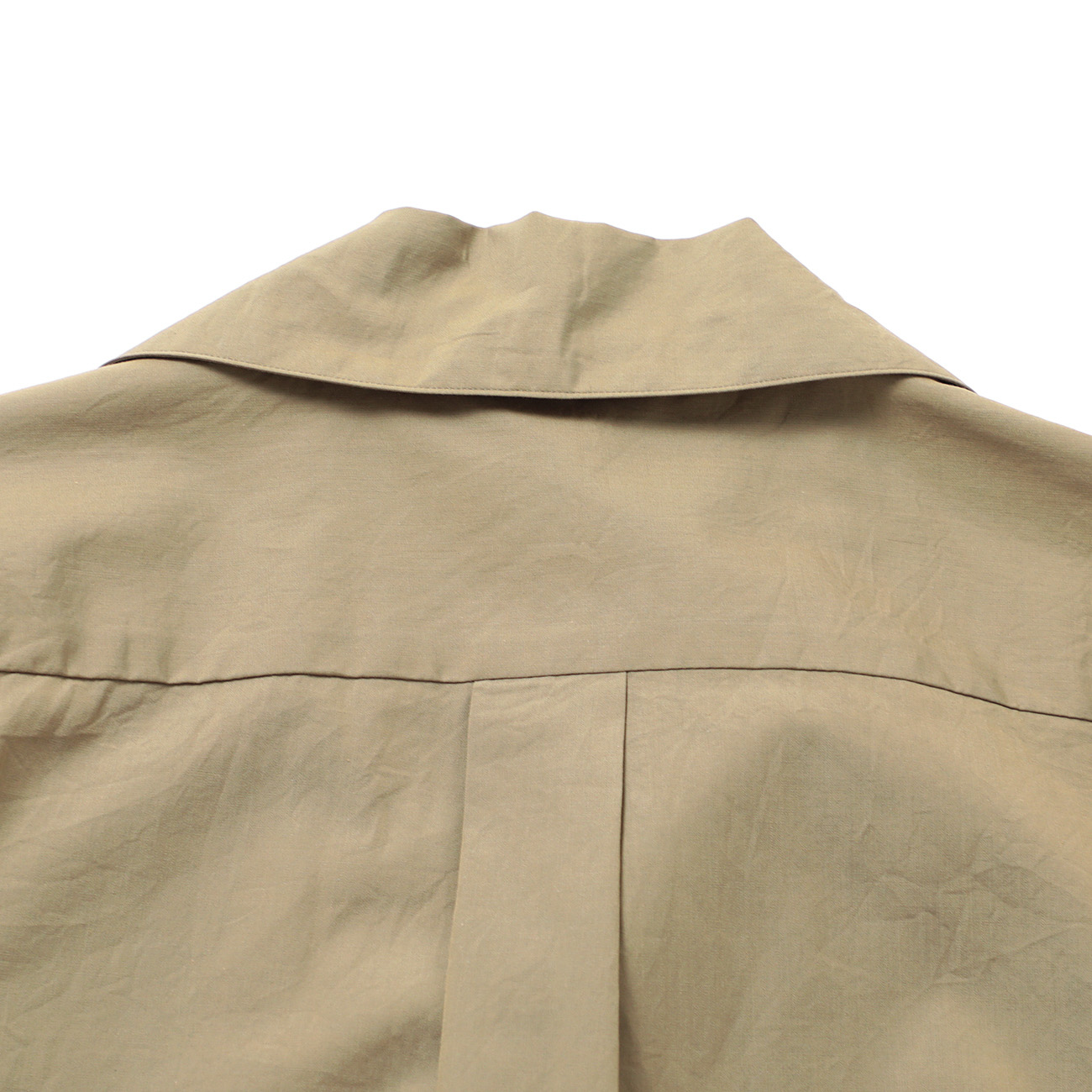 blurhms / ブラームス | Chambray Open-Collar Shirt - Olive Beige