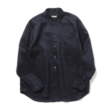 INTERIM / インテリム | RAMIE SHEER LAWN / HYPER BIG L/S REGULAR COLLAR SHIRT - Navy