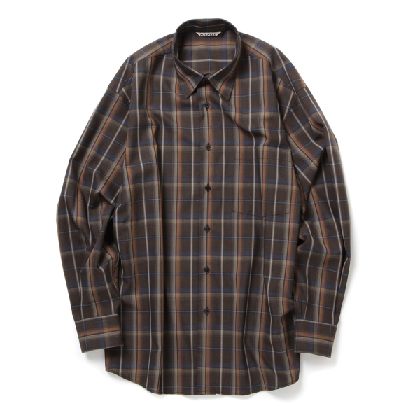 AURALEE / オーラリー | SUPER LIGHT WOOL CHECK SHIRT (メンズ