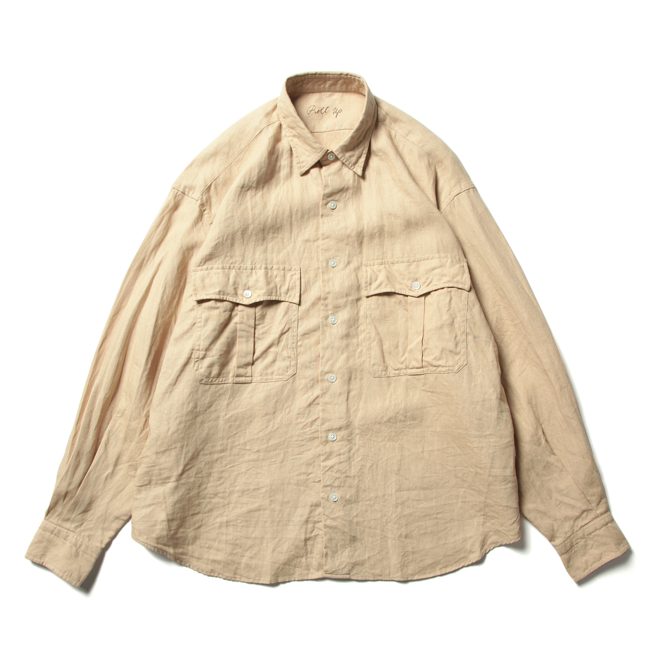 ROLL UP LINEN SHIRT (FRENCH LINEN) - Antique Gold