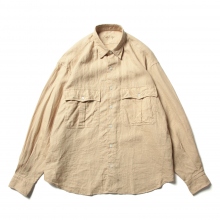 Porter Classic / ポータークラシック | ROLL UP LINEN SHIRT (FRENCH LINEN) - Antique Gold