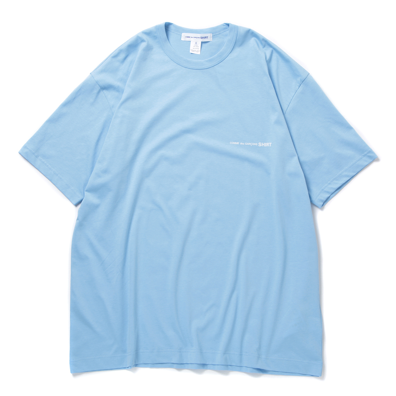 cotton jersey plain with printed CDG SHIRT logo on chest - Blue