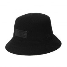 Yohji Yamamoto POUR HOMME / ヨウジ ヤマモト | New Era BLACK KNIT BUCKET01- TROPICAL LEATHER PATCH - Black