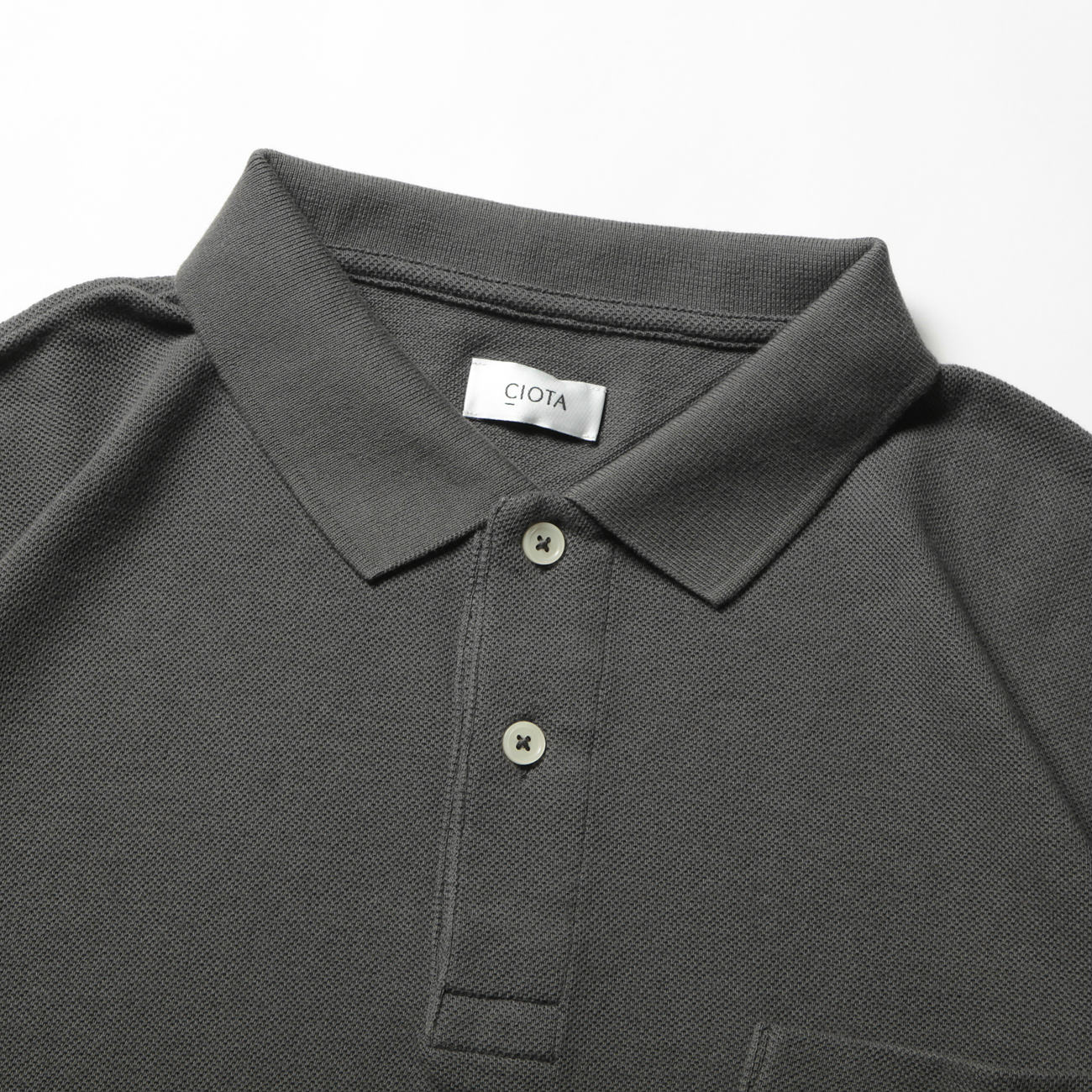 CIOTA / シオタ | スビンコットン 40//吊カノコ ポロシャツ - Charcoal