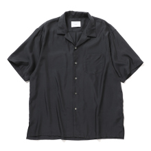 ssstein / シュタイン | CUPRO TWILL OVERSIZED OPEN COLLAR SS SHIRT - Black