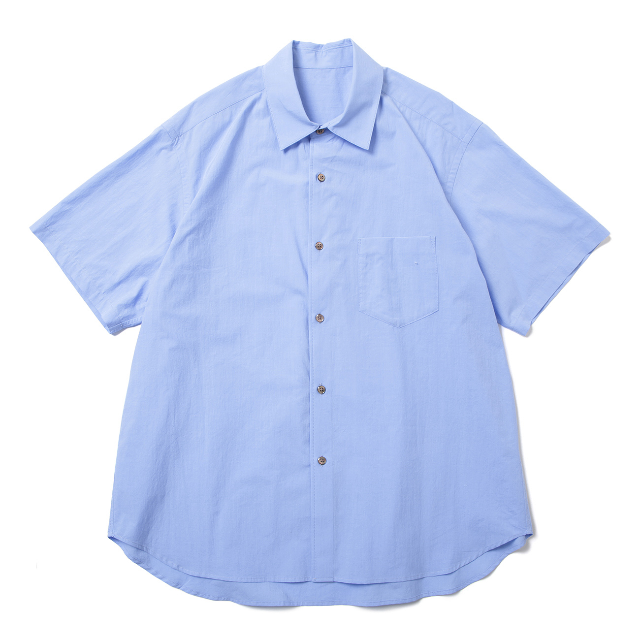 COTTON - SHORT SLEEVE SHIRTS - Sax