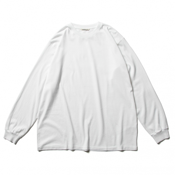 AURALEE / オーラリー | LUSTER PLAITING L/S TEE (メンズ) - White