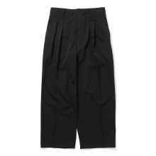ESSAY / エッセイ | P-3 WOOL GABARDINE WIDE TROUSERS - Black
