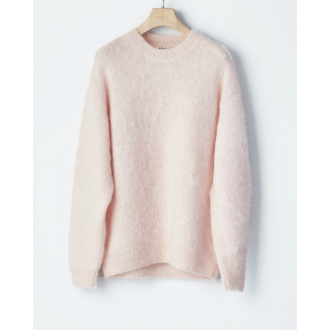 BRUSHED SUPER KID MOHAIR KNIT P/O (メンズ) - Light Pink