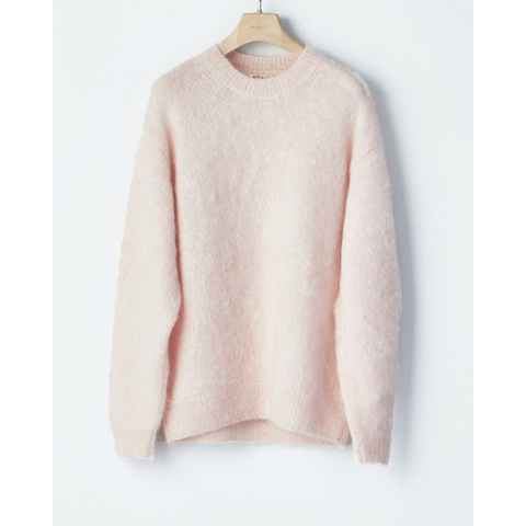 BRUSHED SUPER KID MOHAIR KNIT P/O - Light Pink