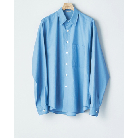 WASHED FINX TWILL BIG SHIRTS (メンズ) - Blue