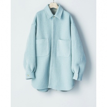 AURALEE / オーラリー | SHETLAND WOOL ORGANIC COTTON WOVEN CLOTH SHIRTS BLOUSON  (レディース) - Light Blue