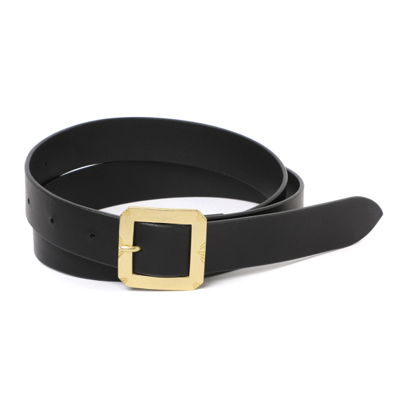 BB レザーベルト ブラック ハンドメイド KT-002 MOTO / モト | XXRBB2B LEATHER BELT 真鍮バックルレザーベルト
