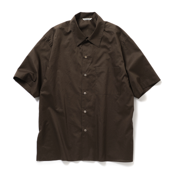 トップス AURALEE  OPEN COLLARED SHIRTS AURALEE OPEN COLLARED HALF SLEEVE SHIRTS