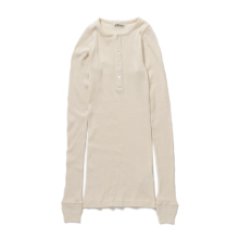 AURALEE / オーラリー | ORGANIC SOFT RIB HENLY NECK P/O (レディース) - Ivory