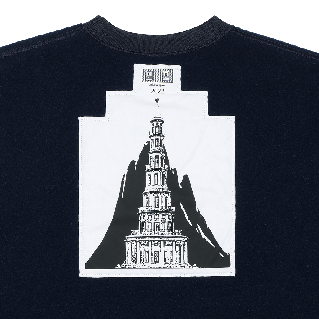 POLY PIPING CREW NECK Navy