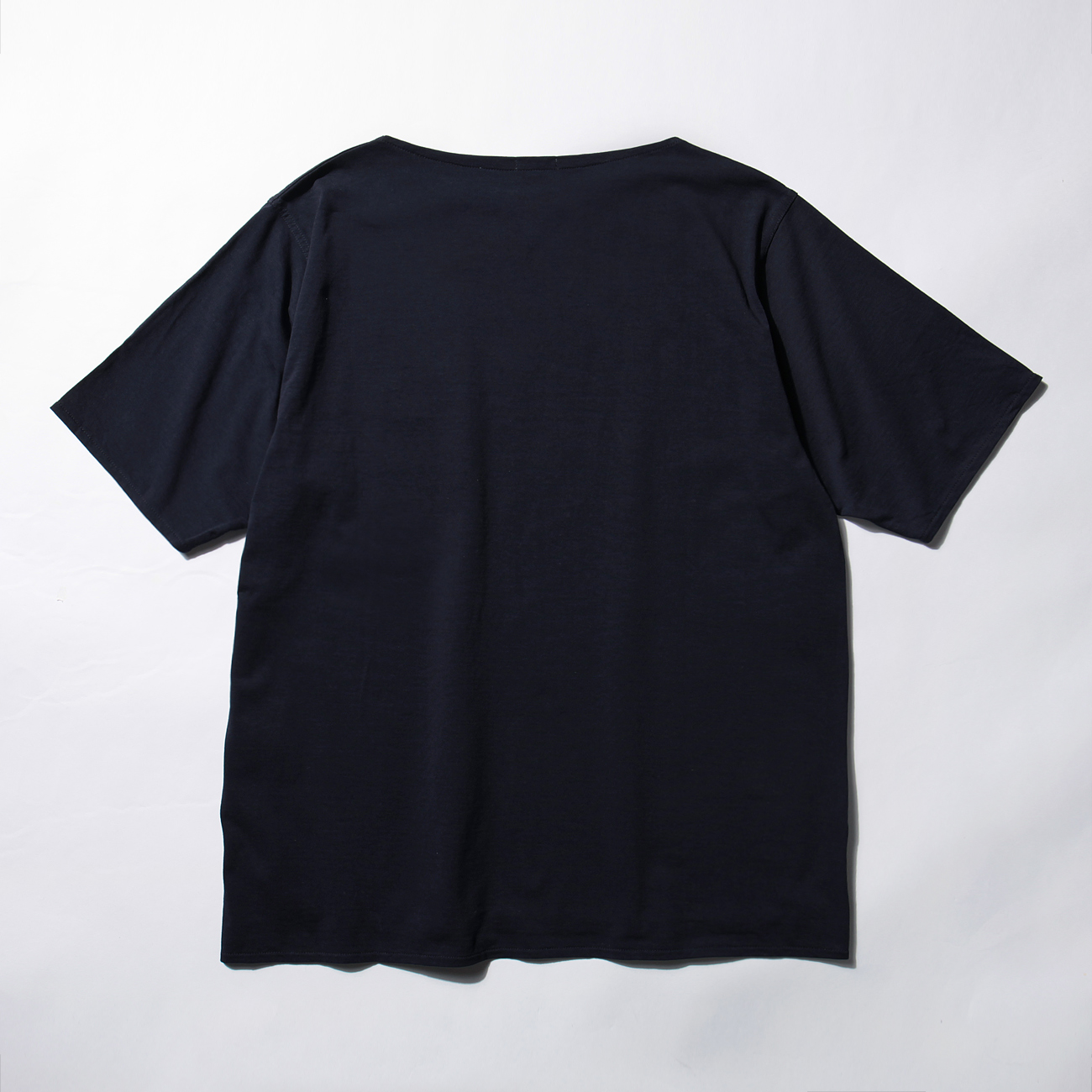 COMOLI ネイビー 半袖シャツ COMOLI B01-02012 KHADIコットン 半袖オープンカラーシャツ
