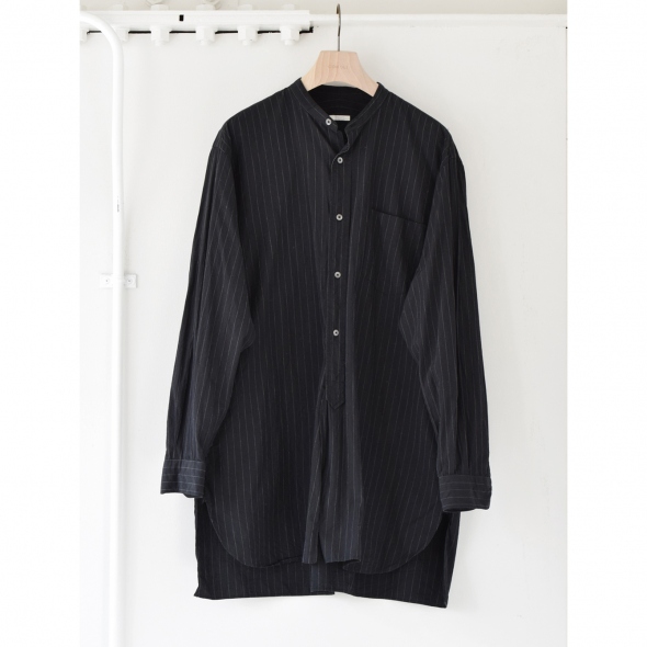 COMOLI / コモリ | バンドカラーシャツ - Chalk Stripe | 通販