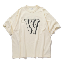 blurhmsROOTSTOCK / ブラームスルーツストック | W-W 88/12 Print Tee WIDE - Ivory×Black-PT