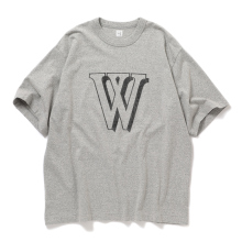 blurhmsROOTSTOCK / ブラームスルーツストック | W-W 88/12 Print Tee WIDE - Heather Grey×Black-PT