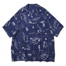 Porter Classic / ポータークラシック | ALOHA SHIRT FRENCH FILM - Navy