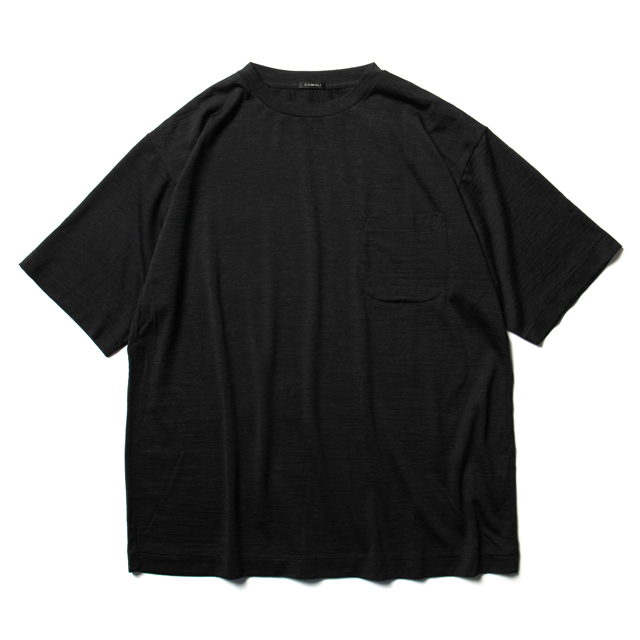 COMOLI / コモリ | ウール天竺 半袖クルー - Charcoal | 通販