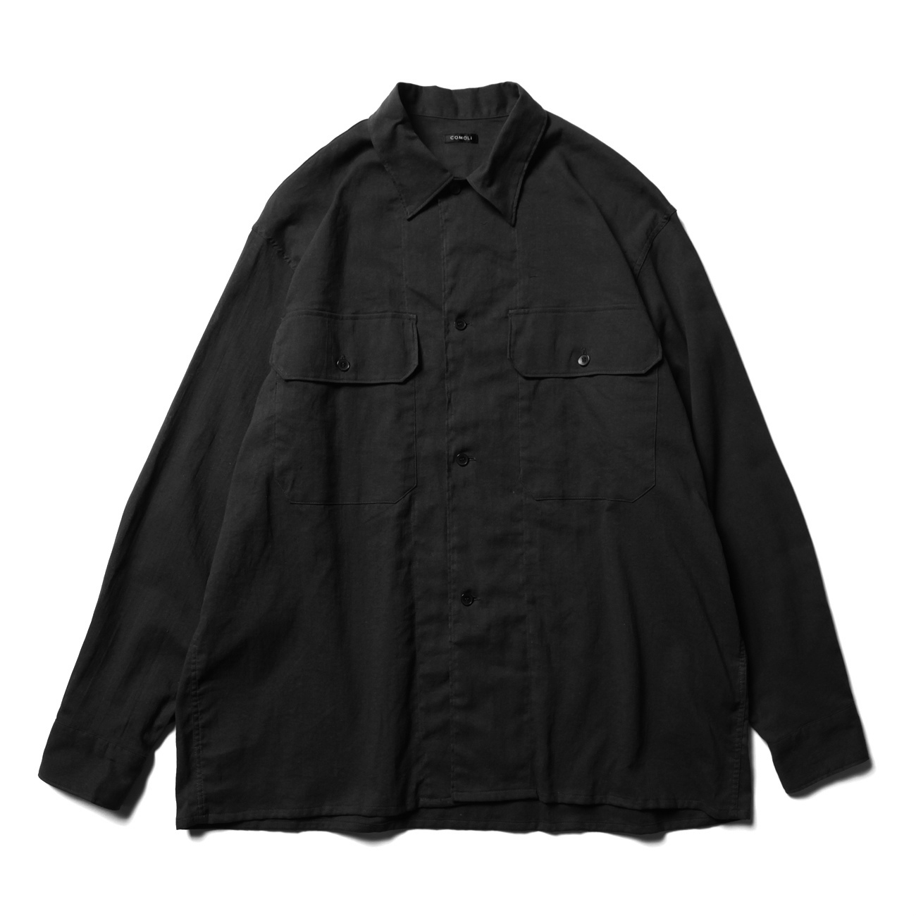 空紡オックス C.P.Oシャツ - Black