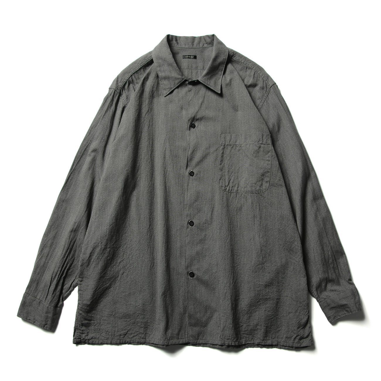 COMOLI / コモリ | ヨリ杢 オープンカラーシャツ - Gray | 通販 - 正規