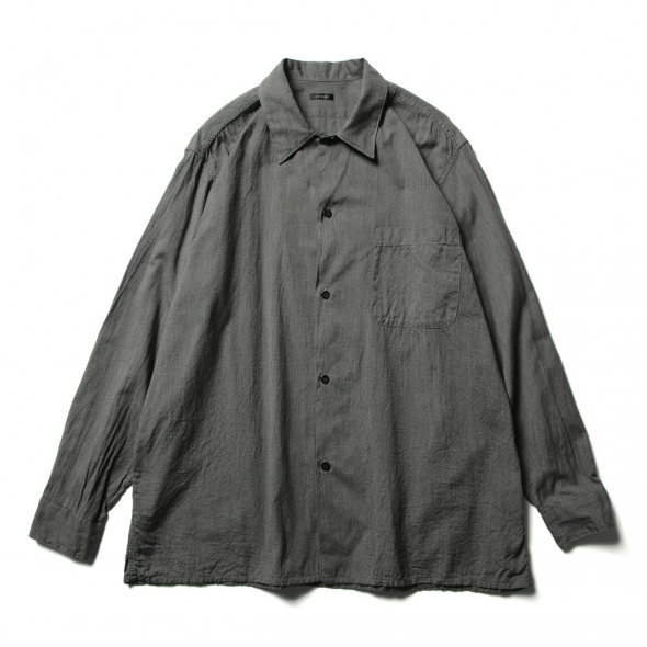 新品 COMOLI コモリ-ヨリ杢 オープンカラーシャツ/BLACK- - www