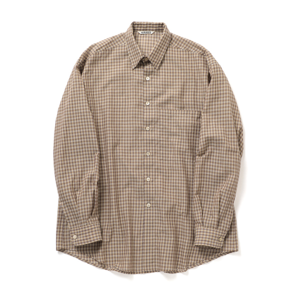 AURALEE / オーラリー | AIRY LIGHT COTTON CHECK BIG SHIRT (メンズ
