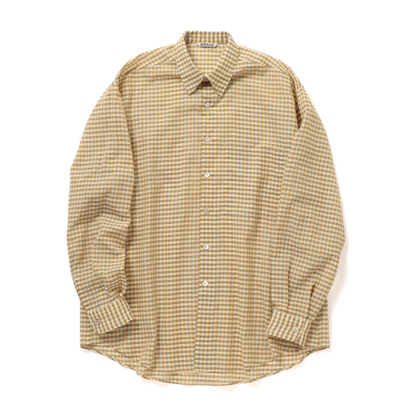 AURALEE / オーラリー | AIRY LIGHT COTTON CHECK BIG SHIRT (メンズ
