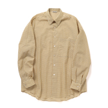 AIRY LIGHT COTTON CHECK BIG SHIRT (メンズ) - Mustard Gingham Check