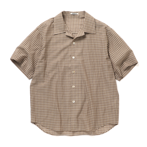 AURALEE / オーラリー | AIRY LIGHT COTTON CHECK HALF SLEEVED SHIRT