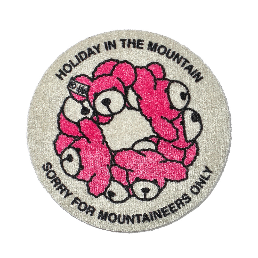 マウンテンリサーチ　クマのリース RESEARCH | Bear Wreath Mat - White×Pink | 通販 - 正規取扱店